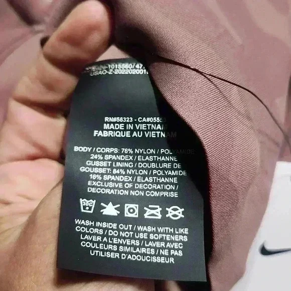 NIKE DRI-FIT Mauve camo infinasmooth medium supporting high rise 8 "length - Picture 13 of 16